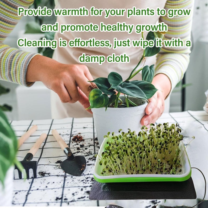 Sunicon Seedling Heat Mat, 3 Gear Temperature Adjustment Hydroponic Plant Heating Pad, Consistent Temperature Control for Indoor Plants Germination (33x18cm/12.99x7.09in) - Image 5